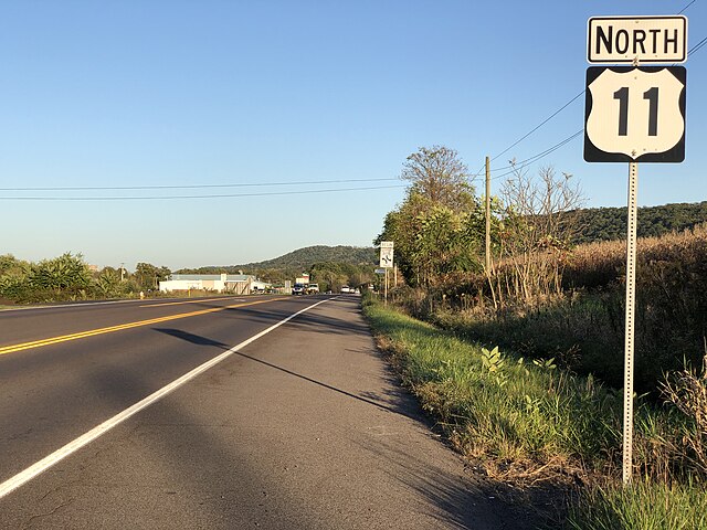 US 11 northbound in Danville, Pennsylvania