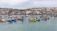 A view of the harbor in St. Ives, Cornwall, England.