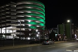 The Spiral Deck, an Allentown parking facility at 836 Linden St. 2021 - Nite - Spiral Parking Deck - 2 - Allentown PA.jpg