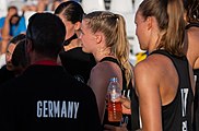 Deutsch: Beachhandball Weltmeisterschaften 2022; Tag 5: 25. Juli 2022 – Frauen, Halbfinale, Deutschland-Niederlande 2:0 (18:10, 25:16) English: 2022 Beach handball World Championships; Day 5: 25 July – Women Semifinal – Germany-Netherlands 2:0 (18:10, 25:16)