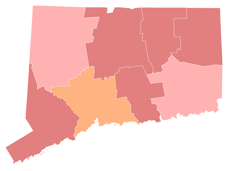 File:2022 United States Senate Republican primary election in Connecticut results map by county.svg