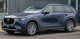 2024 Mazda CX-90 Mild Hybrid Inline 6 Turbo GS-L AWD in Deep Crystal Blue Mica, Front Left, 09-10-2023.jpg