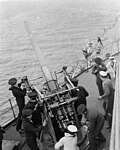 Thumbnail for File:3-inch AA gun and crew on HMS Royal Oak WWI IWM Q 18493.jpg