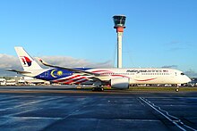 Malaysia Airlines Airbus A350-900 9M-MAC 15012018LHR (24898240487).jpg