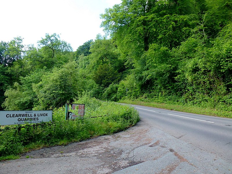 File:A466 at the quarry entrance - geograph.org.uk - 3004721.jpg