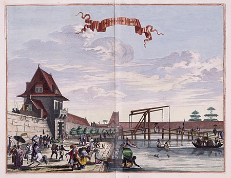 Tập tin:AMH-5642-KB View of the Nieuwe Poort at Batavia.jpg