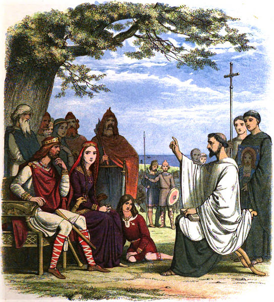 File:A Chronicle of England - Page 025 - Augustine Preaching Before King Ethelbert.jpg