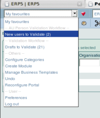 Example with normally dark text:
ERP5 displays the current selection in a drop-down list in reverse video. A favourites.png
