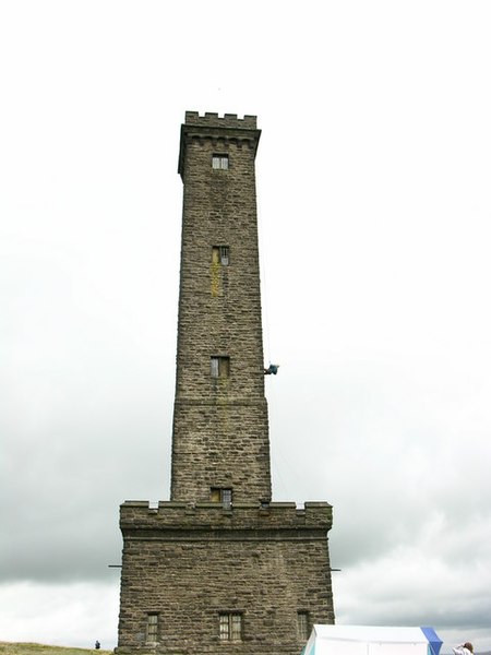 File:Abseiling down Peel Tower - geograph.org.uk - 497210.jpg