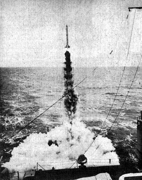 File:Aerobee rocket launch from USS Norton Sound (AV-11) c1949.jpg