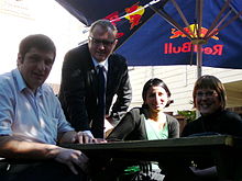 Alliance candidates for the 2008 election: Andrew McKenzie (number two on the party list), Victor Billot (number three), Sarita Divis (number nine) and Kay Murray (number one) Alliance candidates for the 2008 election.jpg