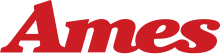 Older Ames logo which used a red color scheme. Ames Stores Logo Red.svg