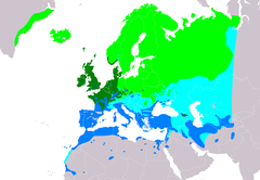 Distribución de Anthus pratensis