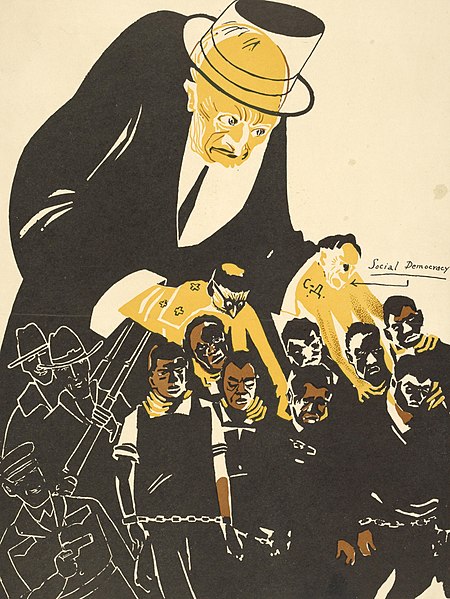 File:Anti-capitalism art, Bezbozhnik u stanka - Let us tear away our brothers, the negro workers, 1931, n. 16 (cropped).jpg