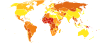 Appendicitis world map-Deaths per million persons-WHO2012.svg