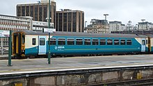 Arriva Trains Wales Class 153 at Cardiff Central in 2014 Arriva Trains Class 153 No 153321 (14866507237).jpg