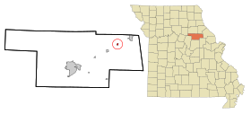 Audrain County Missouri Incorporated and Unincorporated areas Farber Highlighted.svg