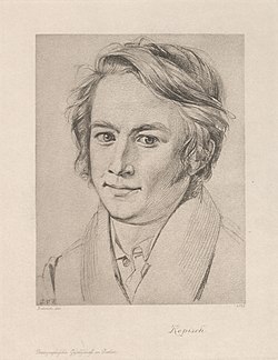 Joseph von Führich: Nuori August Kopisch. Maalaus noin vuodelta 1829.