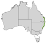 Aire de répartition de Banksia aemula. Carte actuelle sur commons.