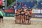 Deutsch: Beachhandball Europameisterschaften 2019 (Beach handball Euro); Tag 6: 7. Juli 2019 – Spiel um Platz Drei, Frauen, Kroatien-Niederlande 0:2 (14:23, 20:22) English: Beach handball Euro; Day 6: 7 July 2019 – Women's Bronze Medal Match – Croatia-Netherlands 0:2 (14:23, 20:22)