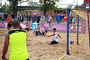 Deutsch: Beachhandball bei den Olympischen Jugendspielen 2018; Tag 6, 12. Oktober 2018; Jungen, Platzierungssspiel Ränge 9-10 – Chinese Taipei (Taiwan)-Uruguay 2:1 English: Beach handball at the 2018 Summer Youth Olympics at 12 October 2018 – Boy's Placement Match 9-10 – Chinese Taipei (Taiwan)-Uruguay 2:1