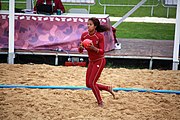 Deutsch: Beachhandball bei den Olympischen Jugendspielen 2018; Tag 6, 12. Oktober 2018; Mädchen, Platzierungsrundenspiel – Russland-Venezuela 2:0 English: Beach handball at the 2018 Summer Youth Olympics at 12 October 2018 – Girl's Consolation Round – Russland-Venezuela 2:0