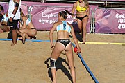 Deutsch: Beachhandball bei den Olympischen Jugendspielen 2018; Tag 3, 9. Oktober 2018; Jungs, Vorrunde, Gruppe B - Argentinien-Hongkong 2:0 English: Beach handball at the 2018 Summer Youth Olympics at 9 October 2018 – Girls Preliminary Round Group B – Argentina-Hing Kong 2:0