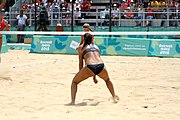 Deutsch: Beachvolleyball bei den Olympischen Jugendspielen 2018; Tag 11, 17. Oktober 2018; Mädchen, Finale – Italien (Claudia Scampoli & Nicol Bertozzi)- Russland (Maria Woronina & Maria Botscharow) 0:2 (19–21/19–21) English: Beach volleyball at the 2018 Summer Youth Olympics at 17 October 2018 – Girls Final – Italy (Claudia Scampoli & Nicol Bertozzi) - Russia (Maria Voronina & Maria Bocharova) 0:2 (19–21/19–21)