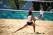 Deutsch: Beachvolleyball bei den Olympischen Jugendspielen 2018; Tag 8, 14. Oktober 2018; Mädchen, Achtelfinale – Mexiko-China 0:2 (15–21/16–21) English: Beach volleyball at the 2018 Summer Youth Olympics at 14 October 2018 – Girls Round of 16 – Mexico-China 0:2 (15–21/16–21)