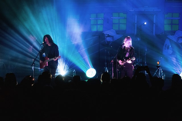 Oberst and Bridgers performing as Better Oblivion Community Center in 2019