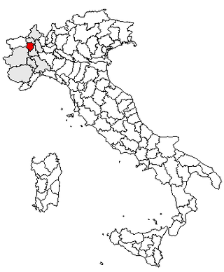Karta över Italien med Provincia di Biella markerat