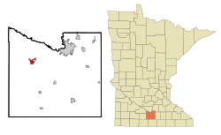 Blue Earth County Minnesota Incorporated and Unincorporated areas Lake Crystal Highlighted.svg