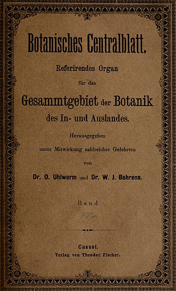 File:Botanisches Centralblatt. Bd. 032, 1887 - title page (20215217550).jpg