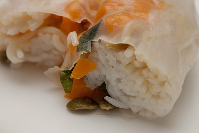 File:Butternut Squash And Pumpkin Seed Rice Paper Rolls (140492115).jpeg