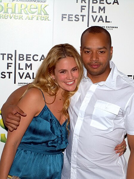 Faison with second wife CaCee Cobb at the 2010 Tribeca Film Festival