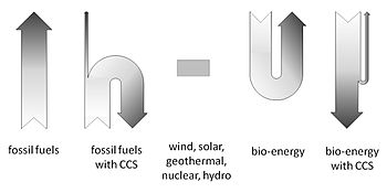 English: Carbon flow schematic of different en...