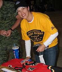 Cassie Campbell is the only Canadian player to be captain of multiple teams (2002 and 2006). Cassiecampbell2.jpg