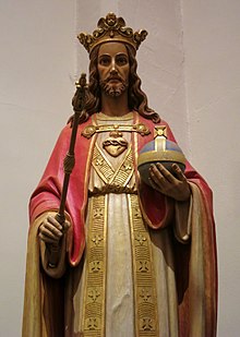 Cathedral of Saint Mary of the Immaculate Conception (Peoria, Illinois) - statue of Christ the King.jpg