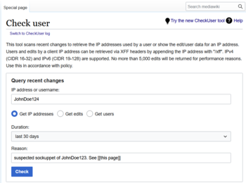 Extension Checkuser Mediawiki