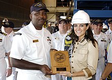 Miss USA 2005 Chelsea Cooley at the christening of the USS North Carolina submarine in 2005