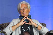 Christine Lagarde on stage at an Albright Institute event at Wellesley College where she stated "inequality is sexist" Christine Lagarde at Albright Institute public forum.jpg