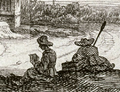 Fisher added to print of drawing by Geertruydt Roghman.