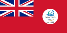 Recreation of the possible former red ensign of Concord, flown at Stanton Place in 2009. Based on local descriptions.