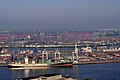 Deutsch: Die Ever Safety am Container Terminal Tollerort in Hamburg-Steinwerder. Im Hintergrund die Container Terminals Burchardkai und Eurogate