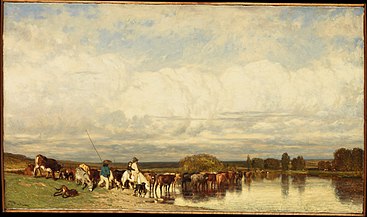 Cows Crossing a Ford, an early work in the collection of the Metropolitan Museum of Art.