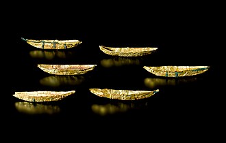 Miniature gold boats from Nors, Denmark