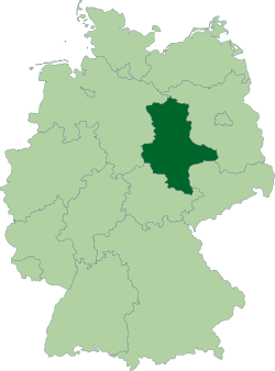 Разположение на Саксония-Анхалт в Германия
