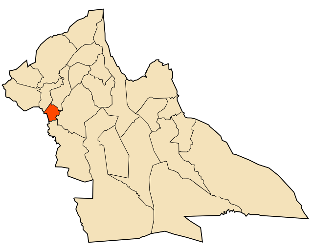 Localização da cidade dentro da província de Laghouat