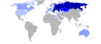 Distribuição de ortodoxos ocidentais