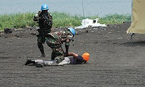 Elements of the Force Intervention Brigade of MONUSCO give a demonstration of their know-how in combat. The Brigade is mandated by the UN Security Council to neutralize all armed groups in eastern D.R. Congo. (9497167032).jpg